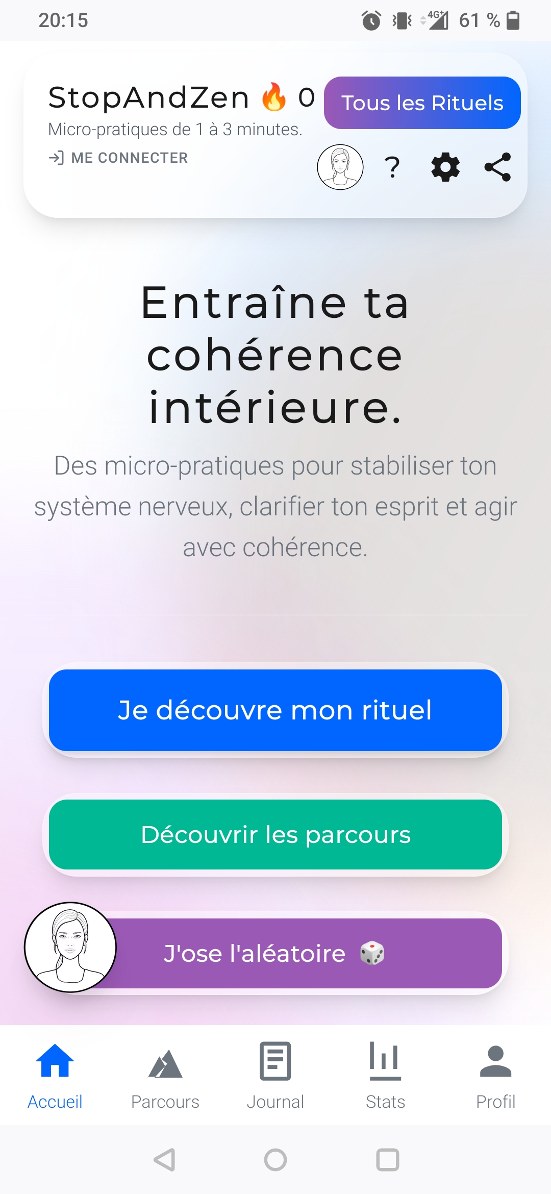 StopAndZen — micro-rituels bien-être